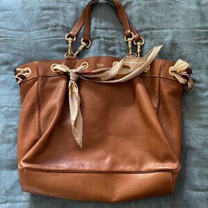*THE CLASSIC* VINTAGE GUCCI Positano Tote Bag Brown Leather